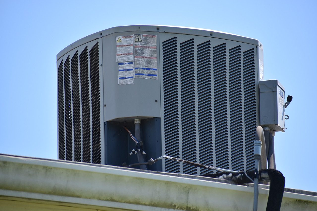 HVAC system on a roof.